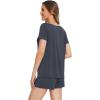 imageWiWi Pajamas Set for Women Short Sleeve Top and Shorts Pjs Set Viscose from Bamboo Ladies Summer Sleepwear SXXLBcharcoal