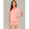 imageWiWi Pajamas Set for Women Short Sleeve Top and Shorts Pjs Set Viscose from Bamboo Ladies Summer Sleepwear SXXLCblush Pink