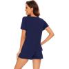 imageWiWi Pajamas Set for Women Short Sleeve Top and Shorts Pjs Set Viscose from Bamboo Ladies Summer Sleepwear SXXLCnavy