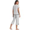 imageWiWi Pajamas Set for Women Summer Sleepwear Soft Tops Capri Pants Pjs Lounge Pajama Sets Viscose from Bamboo SXXLAash Grey