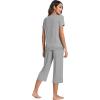 imageWiWi Pajamas Set for Women Summer Sleepwear Soft Tops Capri Pants Pjs Lounge Pajama Sets Viscose from Bamboo SXXLAheather Grey