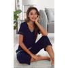 imageWiWi Pajamas Set for Women Summer Sleepwear Soft Tops Capri Pants Pjs Lounge Pajama Sets Viscose from Bamboo SXXLAnavy