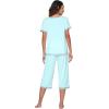 imageWiWi Pajamas Set for Women Summer Sleepwear Soft Tops Capri Pants Pjs Lounge Pajama Sets Viscose from Bamboo SXXLBaqua
