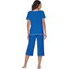 imageWiWi Pajamas Set for Women Summer Sleepwear Soft Tops Capri Pants Pjs Lounge Pajama Sets Viscose from Bamboo SXXLBbright Blue