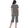 imageWiWi Pajamas Set for Women Summer Sleepwear Soft Tops Capri Pants Pjs Lounge Pajama Sets Viscose from Bamboo SXXLBdark Heather Grey