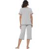 imageWiWi Pajamas Set for Women Summer Sleepwear Soft Tops Capri Pants Pjs Lounge Pajama Sets Viscose from Bamboo SXXLBheather Grey