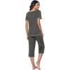imageWiWi Pajamas Set for Women Summer Sleepwear Soft Tops Capri Pants Pjs Lounge Pajama Sets Viscose from Bamboo SXXLBiron Grey