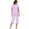 imageWiWi Pajamas Set for Women Summer Sleepwear Soft Tops Capri Pants Pjs Lounge Pajama Sets Viscose from Bamboo SXXLBlight Purple