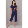 imageWiWi Pajamas Set for Women Summer Sleepwear Soft Tops Capri Pants Pjs Lounge Pajama Sets Viscose from Bamboo SXXLBnavy