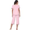 imageWiWi Pajamas Set for Women Summer Sleepwear Soft Tops Capri Pants Pjs Lounge Pajama Sets Viscose from Bamboo SXXLBpink