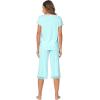 imageWiWi Pajamas Set for Women Summer Sleepwear Soft Tops Capri Pants Pjs Lounge Pajama Sets Viscose from Bamboo SXXLCaqua