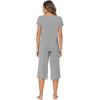 imageWiWi Pajamas Set for Women Summer Sleepwear Soft Tops Capri Pants Pjs Lounge Pajama Sets Viscose from Bamboo SXXLCheather Grey