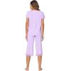 imageWiWi Pajamas Set for Women Summer Sleepwear Soft Tops Capri Pants Pjs Lounge Pajama Sets Viscose from Bamboo SXXLClight Purple
