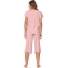 imageWiWi Pajamas Set for Women Summer Sleepwear Soft Tops Capri Pants Pjs Lounge Pajama Sets Viscose from Bamboo SXXLCmesa Rose