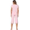 imageWiWi Pajamas Set for Women Summer Sleepwear Soft Tops Capri Pants Pjs Lounge Pajama Sets Viscose from Bamboo SXXLCpink