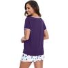 imageWiWi Pajamas for Women Soft Short Sleeve Sleepwear Cooling Pajama Set Shorts Pjs Loose Comfy Lounge Sets SXXLBdark Purple Dots
