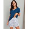 imageWiWi Pajamas for Women Soft Short Sleeve Sleepwear Cooling Pajama Set Shorts Pjs Loose Comfy Lounge Sets SXXLBink Blue