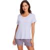 imageWiWi Pajamas for Women Soft Short Sleeve Sleepwear Cooling Pajama Set Shorts Pjs Loose Comfy Lounge Sets SXXLBpastel Purple