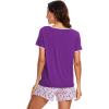 imageWiWi Pajamas for Women Soft Short Sleeve Sleepwear Cooling Pajama Set Shorts Pjs Loose Comfy Lounge Sets SXXLBpurple