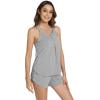 imageWiWi Pajamas for Women Tank Top Pajama Set Sleeveless Sleepwear Soft Shorts Pjs Sets Viscose from Bamboo Pj SXXLHeather Grey