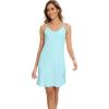imageWiWi Slip Dress for Women Sleeveless Nightgowns Sexy Chemise Nightgown Full Slips Babydoll Viscose from Bamboo SXXLAaqua