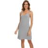 imageWiWi Slip Dress for Women Sleeveless Nightgowns Sexy Chemise Nightgown Full Slips Babydoll Viscose from Bamboo SXXLAheather Grey