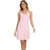 imageWiWi Slip Dress for Women Sleeveless Nightgowns Sexy Chemise Nightgown Full Slips Babydoll Viscose from Bamboo SXXLApink