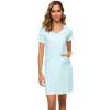 imageWiWi Soft Nightgown for Women Short Sleeve Sleep Shirts Plus Size Ladies Sleepwear Pajamas S4XAqua
