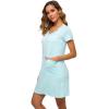 imageWiWi Soft Nightgown for Women Short Sleeve Sleep Shirts Plus Size Ladies Sleepwear Pajamas S4XAqua
