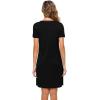 imageWiWi Soft Nightgown for Women Short Sleeve Sleep Shirts Plus Size Ladies Sleepwear Pajamas S4XBlack