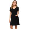 imageWiWi Soft Nightgown for Women Short Sleeve Sleep Shirts Plus Size Ladies Sleepwear Pajamas S4XBlack
