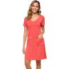 imageWiWi Soft Nightgown for Women Short Sleeve Sleep Shirts Plus Size Ladies Sleepwear Pajamas S4XCoral
