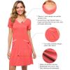 imageWiWi Soft Nightgown for Women Short Sleeve Sleep Shirts Plus Size Ladies Sleepwear Pajamas S4XCoral