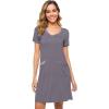 imageWiWi Soft Nightgown for Women Short Sleeve Sleep Shirts Plus Size Ladies Sleepwear Pajamas S4XDark Grey