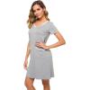 imageWiWi Soft Nightgown for Women Short Sleeve Sleep Shirts Plus Size Ladies Sleepwear Pajamas S4XHeather Grey