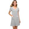 imageWiWi Soft Nightgown for Women Short Sleeve Sleep Shirts Plus Size Ladies Sleepwear Pajamas S4XHeather Grey