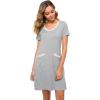 imageWiWi Soft Nightgown for Women Short Sleeve Sleep Shirts Plus Size Ladies Sleepwear Pajamas S4XHeather Grey
