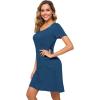 imageWiWi Soft Nightgown for Women Short Sleeve Sleep Shirts Plus Size Ladies Sleepwear Pajamas S4XInk Blue