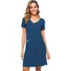 imageWiWi Soft Nightgown for Women Short Sleeve Sleep Shirts Plus Size Ladies Sleepwear Pajamas S4XInk Blue