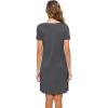 imageWiWi Soft Nightgown for Women Short Sleeve Sleep Shirts Plus Size Ladies Sleepwear Pajamas S4XIron Grey