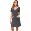 imageWiWi Soft Nightgown for Women Short Sleeve Sleep Shirts Plus Size Ladies Sleepwear Pajamas S4XIron Grey