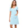 imageWiWi Soft Nightgown for Women Short Sleeve Sleep Shirts Plus Size Ladies Sleepwear Pajamas S4XPale Blue