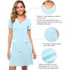 imageWiWi Soft Nightgown for Women Short Sleeve Sleep Shirts Plus Size Ladies Sleepwear Pajamas S4XPale Blue