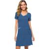 imageWiWi Soft Nightgown for Women Short Sleeve Sleep Shirts Plus Size Ladies Sleepwear Pajamas S4XPrussian Blue