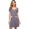 imageWiWi Soft Nightgown for Women Short Sleeve Sleep Shirts Plus Size Ladies Sleepwear Pajamas S4XPurplish Grey