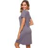 imageWiWi Soft Nightgown for Women Short Sleeve Sleep Shirts Plus Size Ladies Sleepwear Pajamas S4XPurplish Grey