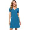 imageWiWi Soft Nightgown for Women Short Sleeve Sleep Shirts Plus Size Ladies Sleepwear Pajamas S4XTeal Blue