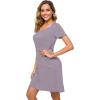 imageWiWi Soft Nightgown for Women Short Sleeve Sleep Shirts Plus Size Ladies Sleepwear Pajamas S4XViolet