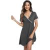 imageWiWi Soft Viscose from Bamboo 3 in 1 MaternityDeliveryNursing Labor Nightgowns Breastfeeding Sleep Shirt Gowns SXXLAcharcoal