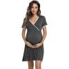imageWiWi Soft Viscose from Bamboo 3 in 1 MaternityDeliveryNursing Labor Nightgowns Breastfeeding Sleep Shirt Gowns SXXLAcharcoal